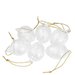 Glassegg 6 stk 6 cm klarglas/hvit