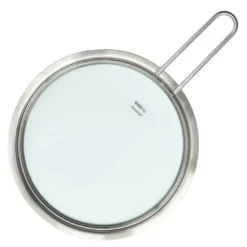 Glasslokk 20 cm børstet stål