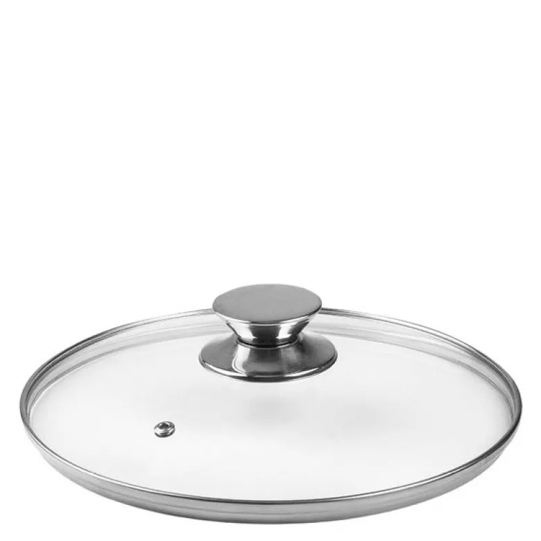 Glasslokk 22 cm med rustfri knott