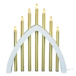 Gotland adventsstake 45 cm hvit/matt messing