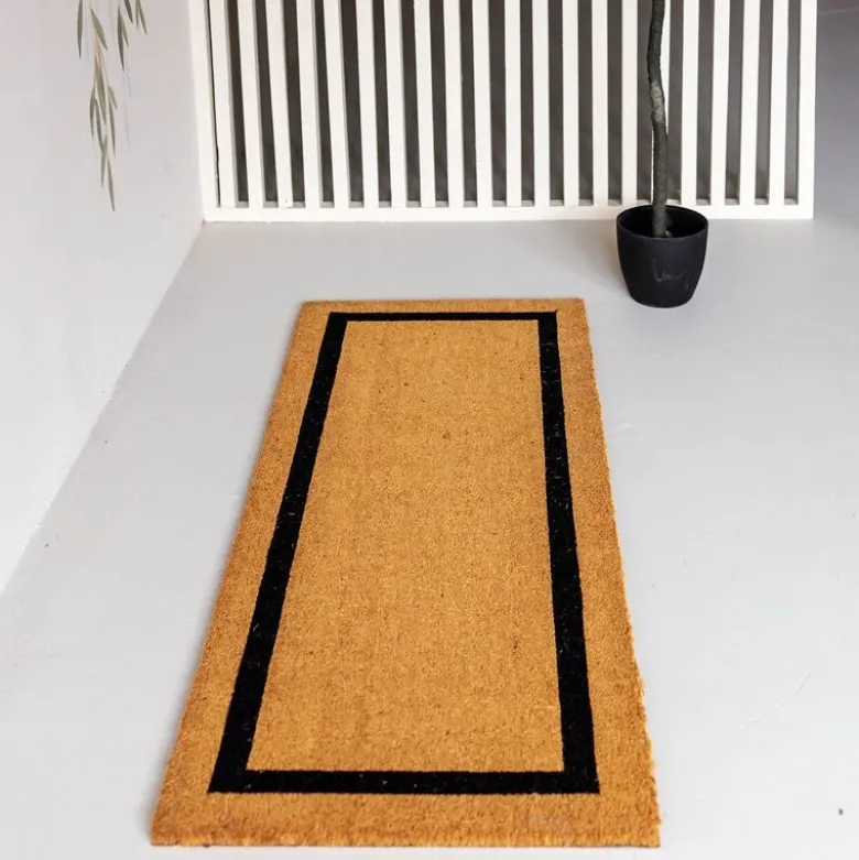 Grande kokos dørmatte 60x150 cm natur svart