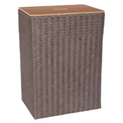 Grand superb skittentøyskurv m/lokk 44x31x60 cm taupe