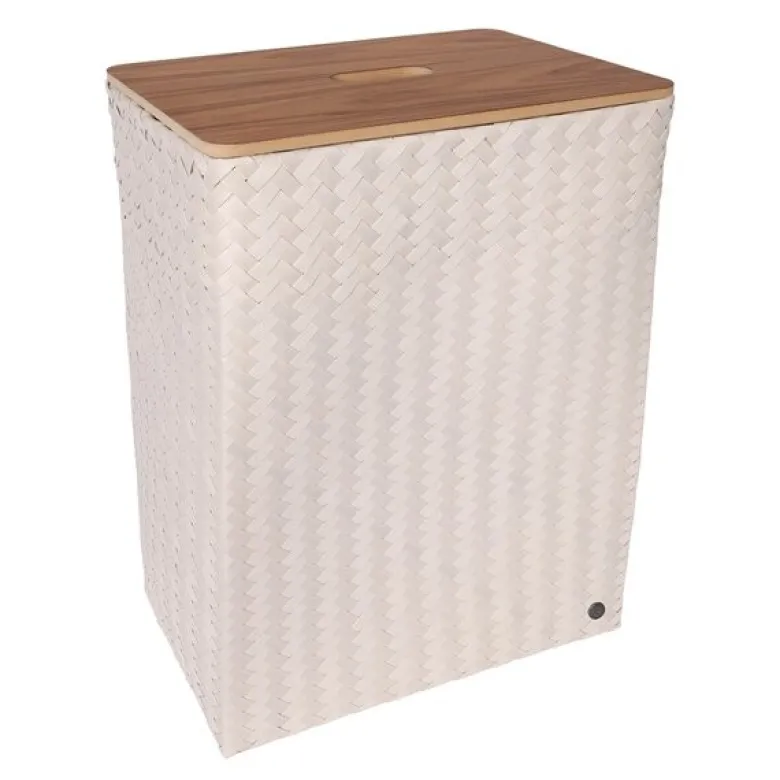 Grand superb skittentøyskurv m/lokk 44x31x60 cm champagne