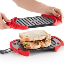 Grill for mikrobølgeovn 26x15 cm rød