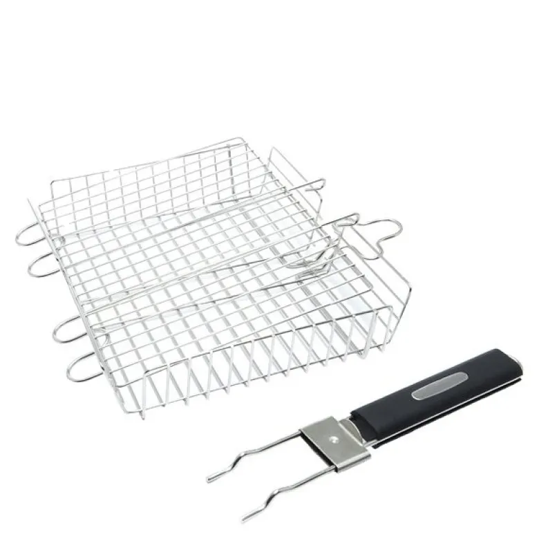 Grillkurv avtakbart håndtak 34x7 cm