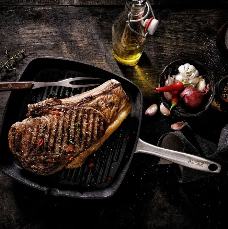 Grillpanne i støpejern 28 cm