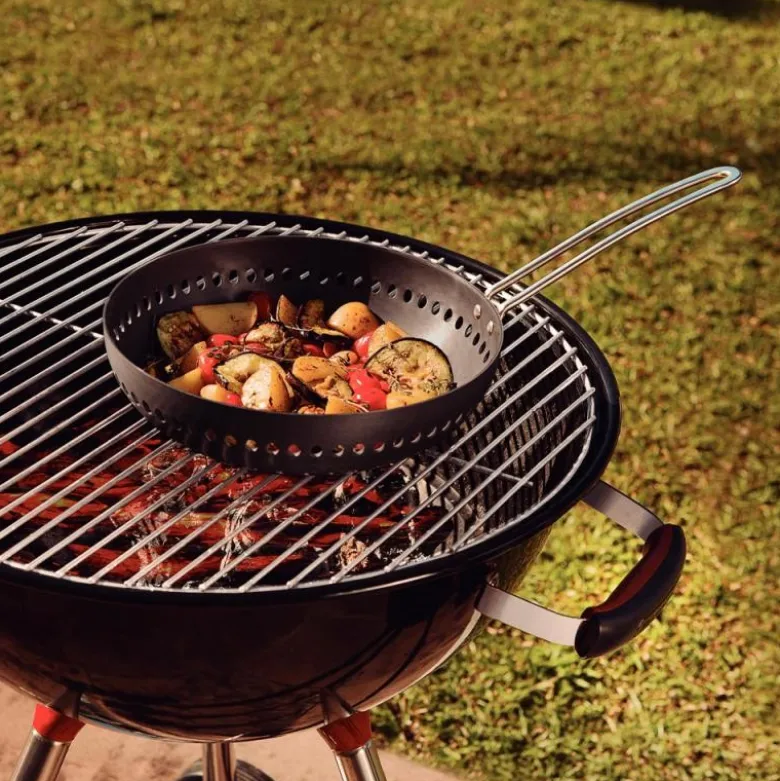 Grillpanne rund 26 cm svart