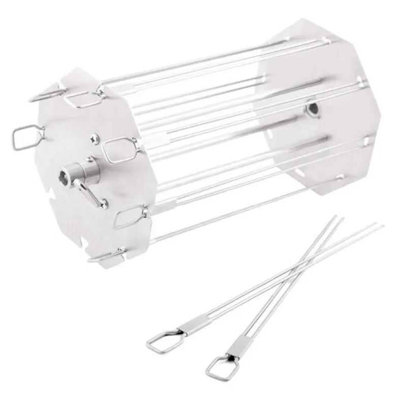 Grillspydholder rotisseri 31x18 cm rustfritt stål