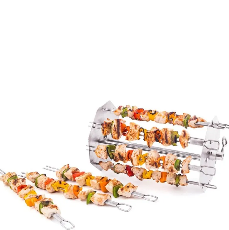Grillspydholder rotisseri 31x18 cm rustfritt stål