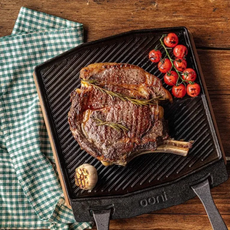 Grizzler tosidig grillplate 32 cm støpejern