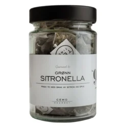 Grønn sitronella te i pyramideposer