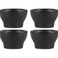 Groovy stentøy eggeglass 4 stk gaveeske svart