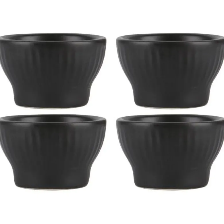 Groovy stentøy eggeglass 4 stk gaveeske svart