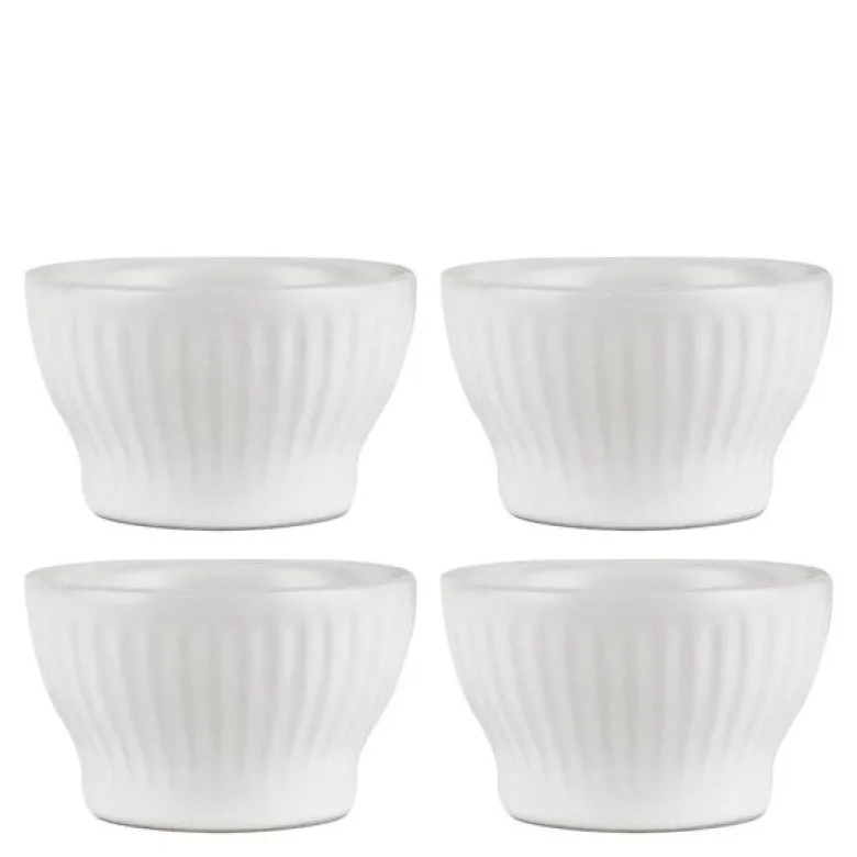 Groovy stentøy eggeglass 4 stk gaveeske hvit