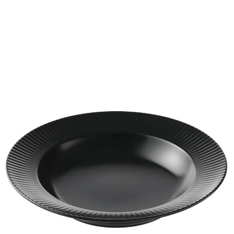 Groovy suppetallerken 23 cm steintøy svart
