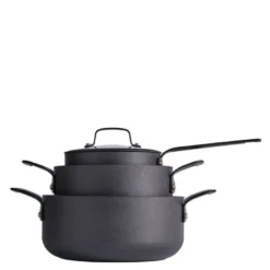 Gusto grytesett 6 deler svart aluminium