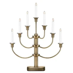 Gylling adventstake 7 lys 53 cm antikk messing