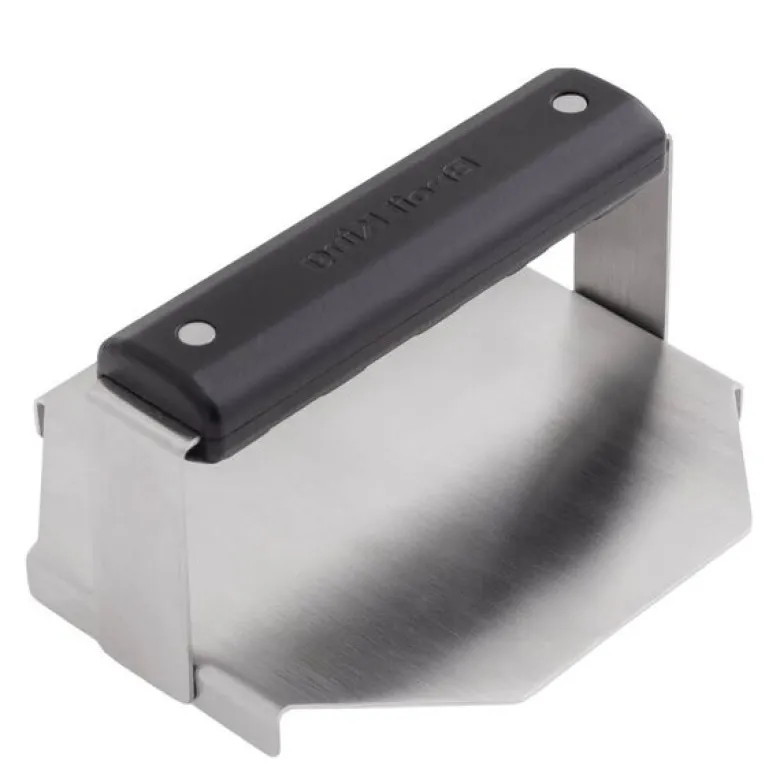 Hamburgerpresse 6x5 cm rustfritt stål