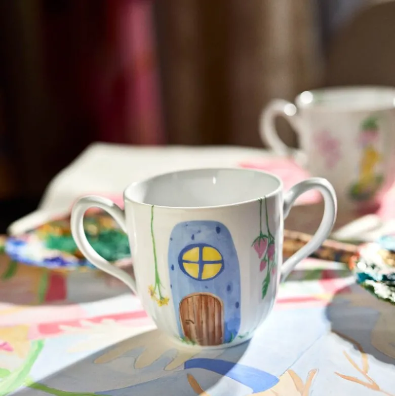 Hammershøi Kids sett med krus/tallerken og skål hvit m/deko