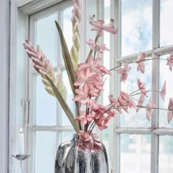 Happia blomsterdekorasjon 7 cm rosa/beige