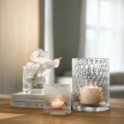 Harlekin lykt/vase 12,5 cm klar