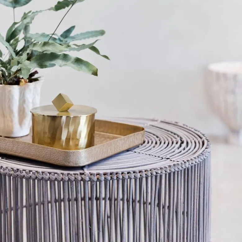 Harper sidebord 2 stk rotting 65x65x45 cm rattan/grå