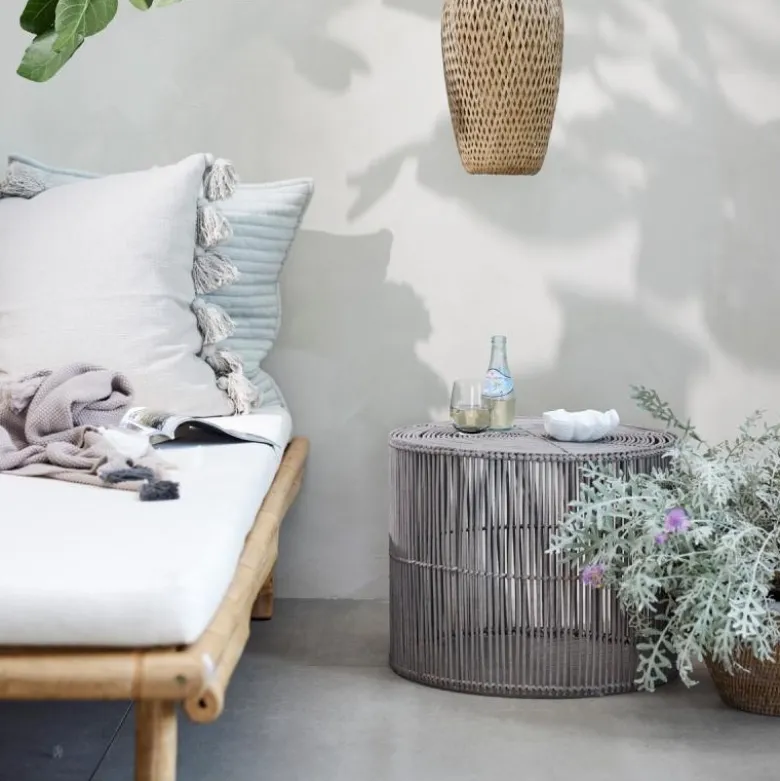 Harper sidebord 2 stk rotting 65x65x45 cm rattan/grå
