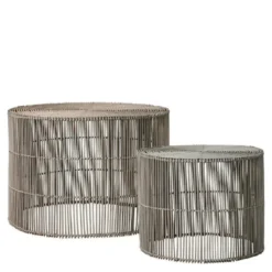 Harper sidebord 2 stk rotting 65x65x45 cm rattan/grå