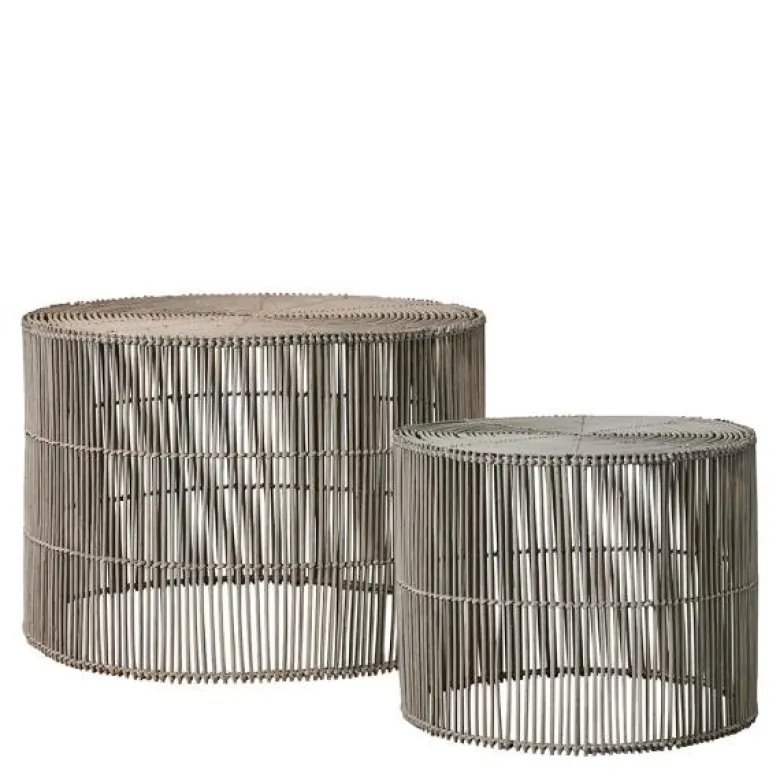 Harper sidebord 2 stk rotting 65x65x45 cm rattan/grå