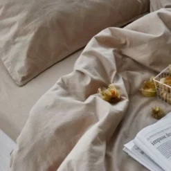 Hassel stretchlaken 90x200 cm beigebrun