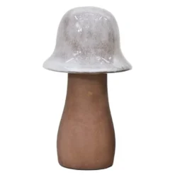 Hatt sopp hagepynt 26 cm grå
