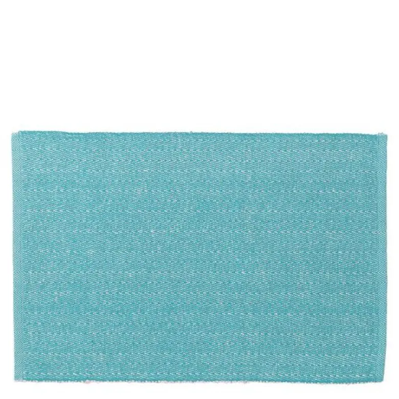 Herringbone dekkebrikker 43x30 cm turkis