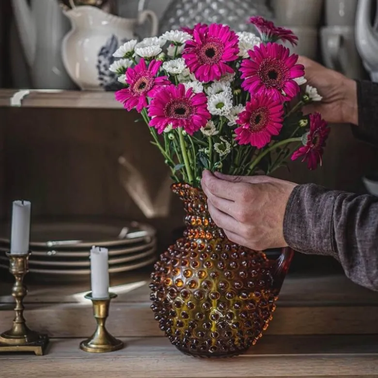 Hobnail karaffel 2L amber