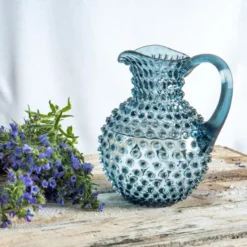 Hobnail karaffel 2L misty blue
