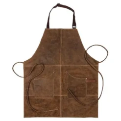 Home forkle i vintage skinn brun