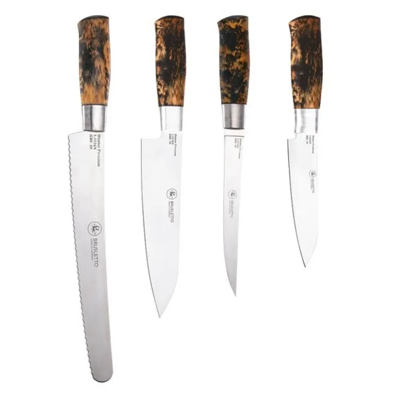 Hunter Premium Chef knivsett 4 deler masurbjørk