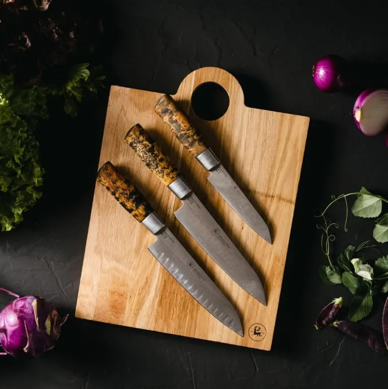 Hunter premium chef santokukniv 19 cm blank/bjørk