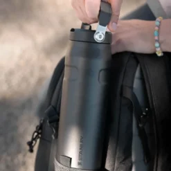 IceFlow Flip Straw 2.0 Bottle termoflaske 1L svart