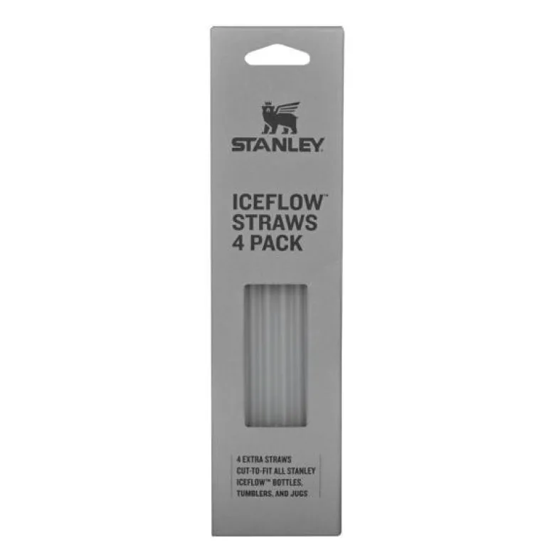Iceflow flip straw sugerør 20 cm 4 stk klar