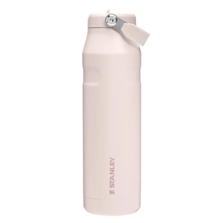 Iceflow flip straw tumbler termoflaske 1L rose quartz