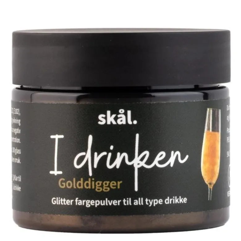 I drinken fargepulver glitter golddigger