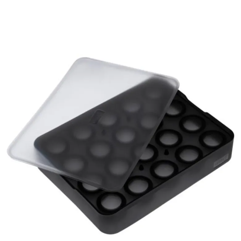 Isbitform kuler m/ lokk 3 cm svart