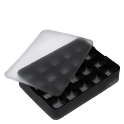 Isbitform terninger m/ lokk 3X3 cm svart