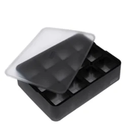 Isbitform terninger m/ lokk 4X4 cm svart