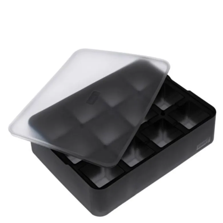 Isbitform terninger m/ lokk 4X4 cm svart