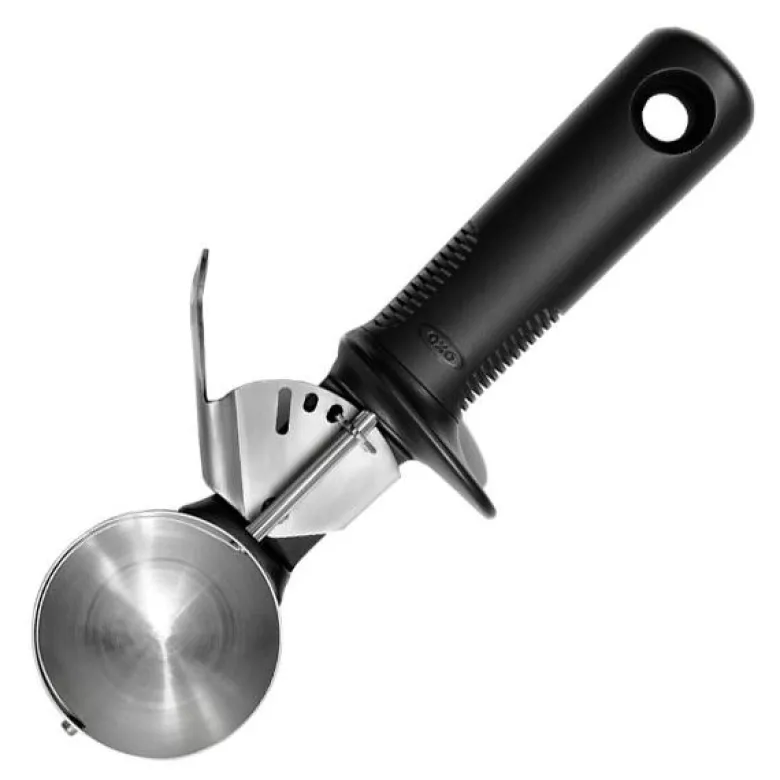 Isskje m/utkaster 22 cm svart/stål