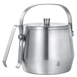 Isspann m/ lokk og tang rustfritt stål 1L 15x18 cm