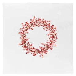 Juleserviett julekrans 33x33 cm rød