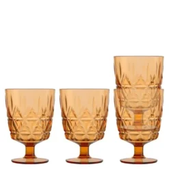 June picknick glass 30 cl 4 stk amber