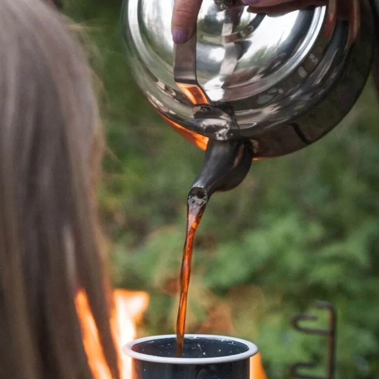 Kaffekjele til bål 2,5L rustfritt stål